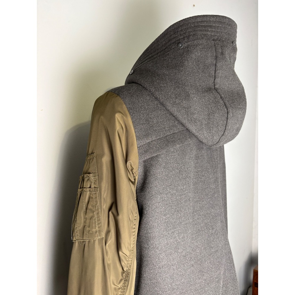 BCBGeneration Mixed Media Hooded Parka Coat Grey Olive Green XL - Picture 13 of 16